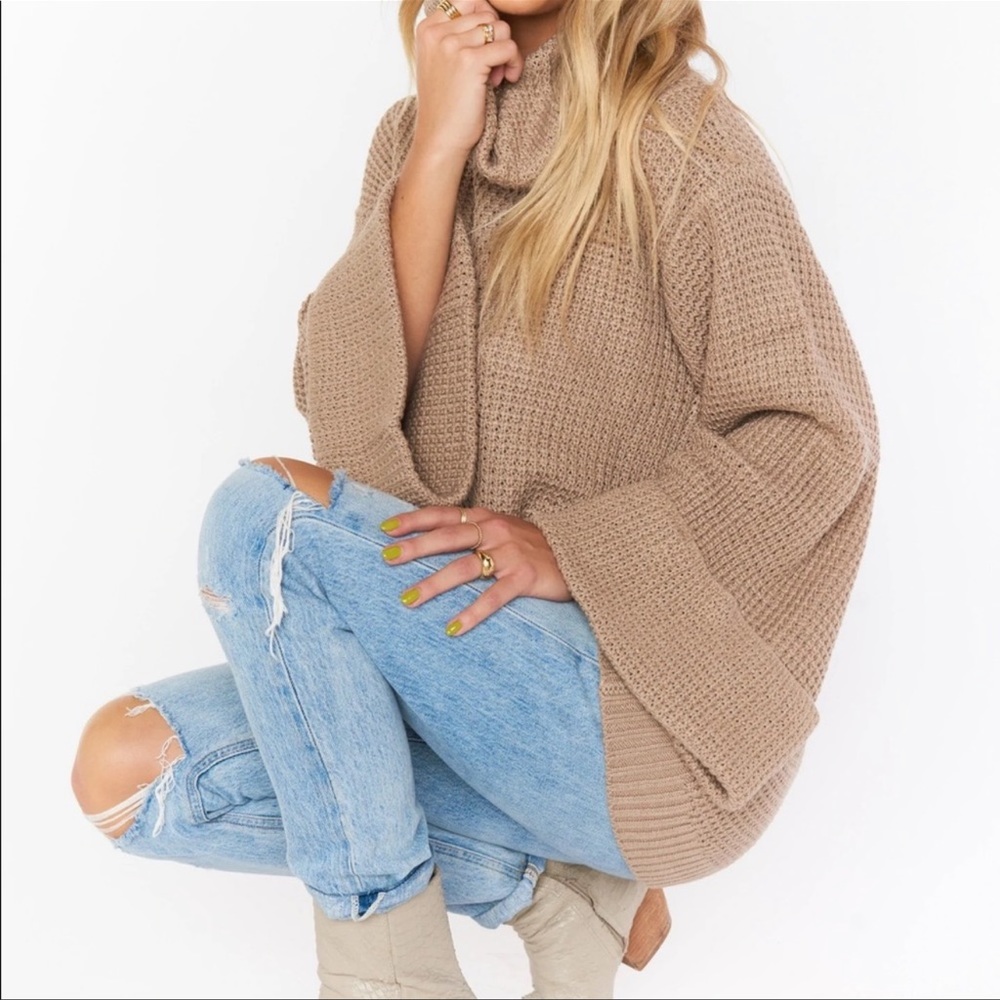 NWOT Show Me Your Mumu Hicks Sweater in Taupe Waffle Knit